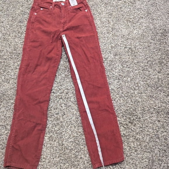 AMO NWT Red Corduroy Chloe Cropped Pants - Picture 12 of 14